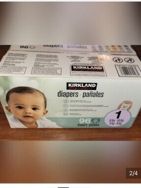 Kirkland Signature Baby Diaper Bottoms Size 1 - White (96 Count)